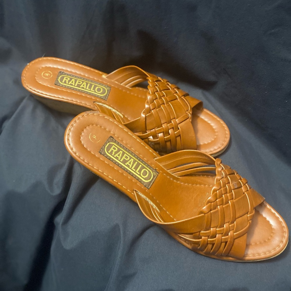 Vintage Rapallo Wedges Brown and Cork Size 8